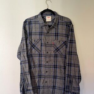 Levi's Gray Plaid Men's Flannel